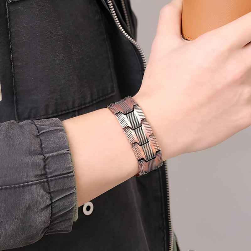 Pulsera magnética de cobre para hombre, modelo Grim