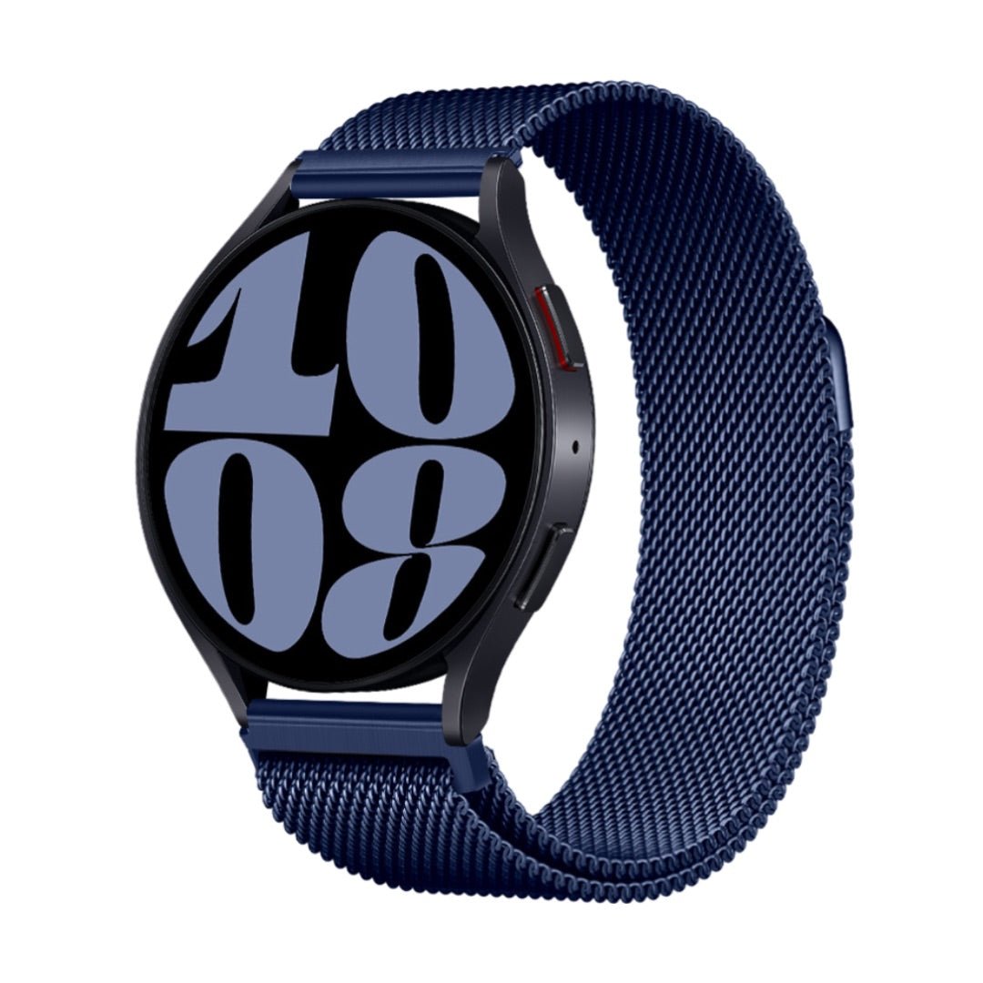 Bracelet magnétique maille milanaise bleu foncé en acier inoxydable pour montre Huawei.