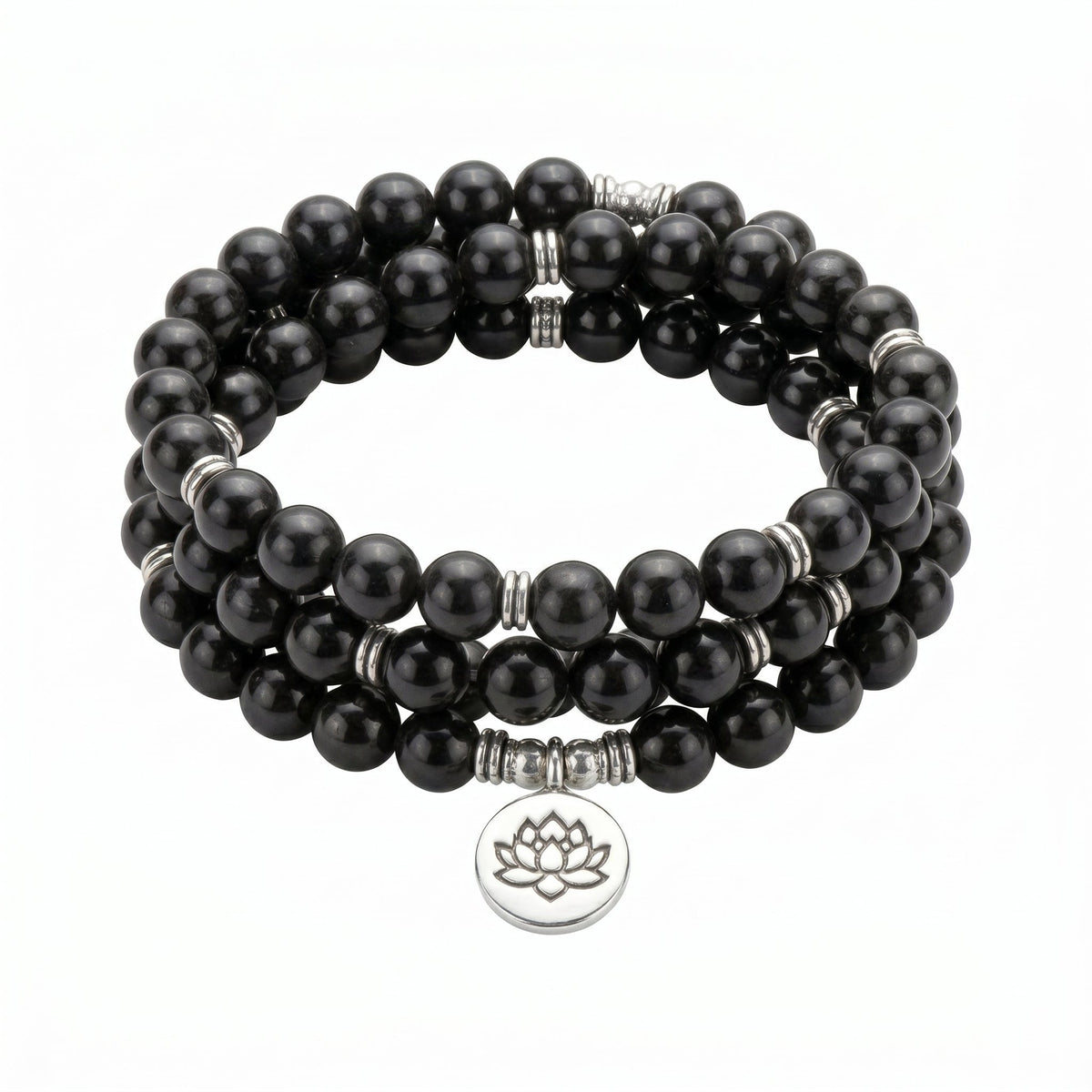 Bracelet mala en labradorite naturelle, perles de méditation multi-tours, modèle Dawa