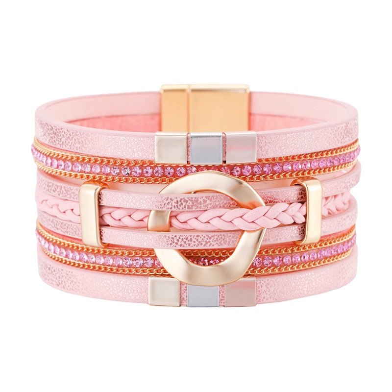 Bracelet manchette, anneau central raffiné, pour femme, modèle Léra - La Boutique du Bracelet