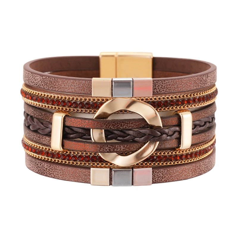 Bracelet manchette, anneau central raffiné, pour femme, modèle Léra - La Boutique du Bracelet
