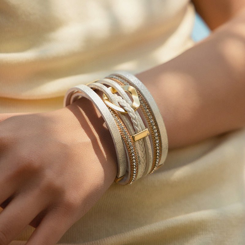 Bracelet manchette, anneau central raffiné, pour femme, modèle Léra - La Boutique du Bracelet