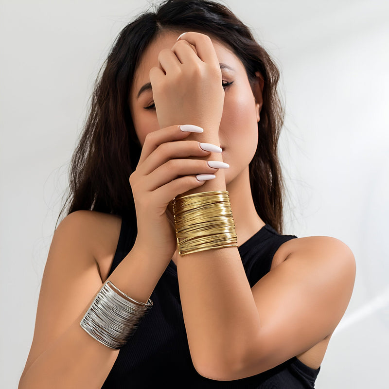 Brazalete tipo brazalete de varias ramas, en aleación metálica, modelo Tarwa