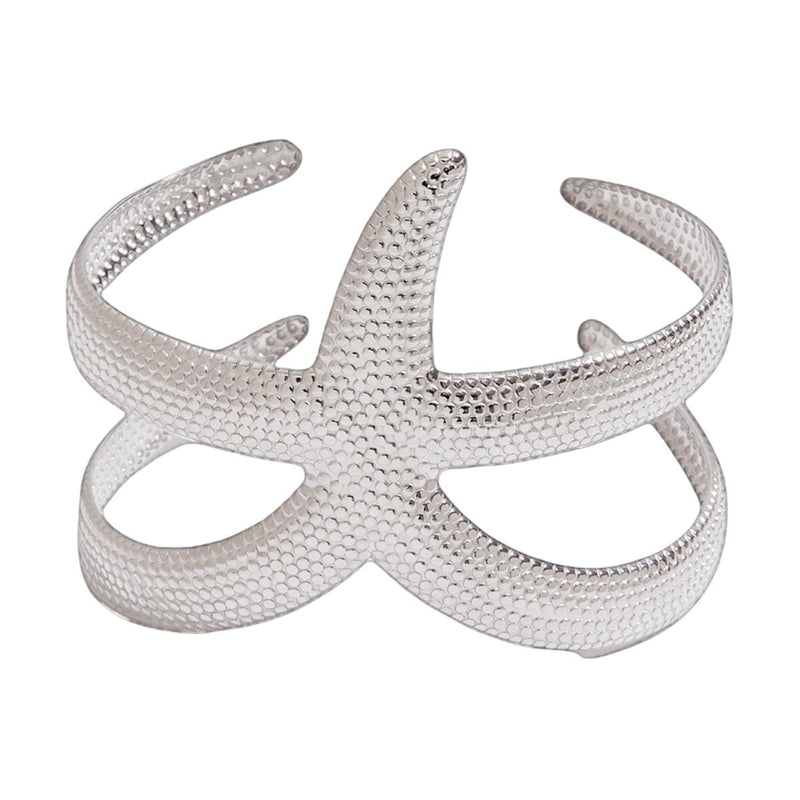 Bracelet manchette doré, étoile de mer, en acier inoxydable, modèle Soryla - La Boutique du Bracelet