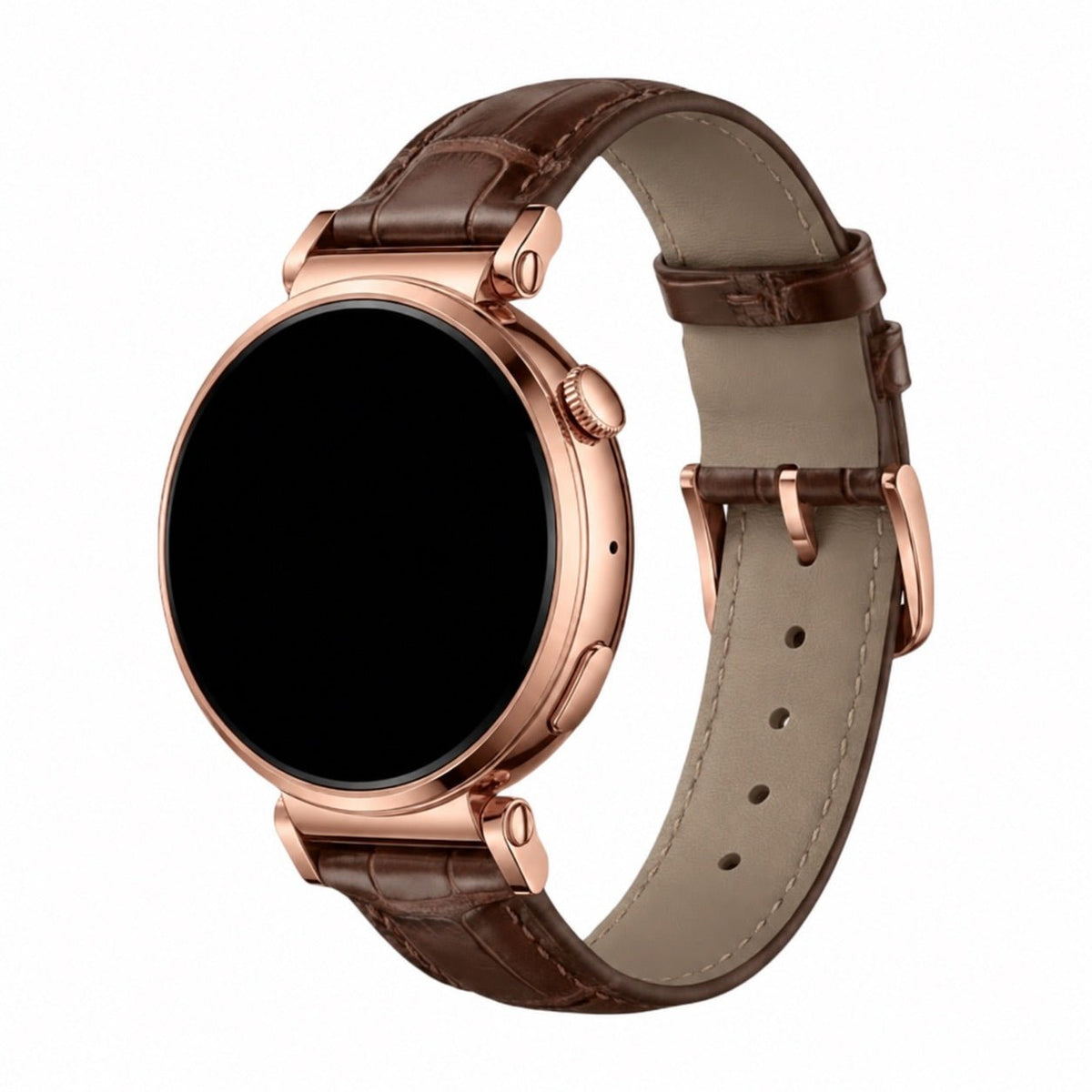 Smartwatch band with lacquered bamboo effect, gold pin buckle, compatible with Huawei Samsung Garmin, Cruize model