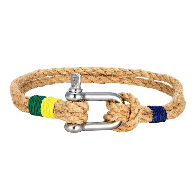 Flinn Carabiner Bracelet, Rope and Stainless Steel, Men's, National Flag Design