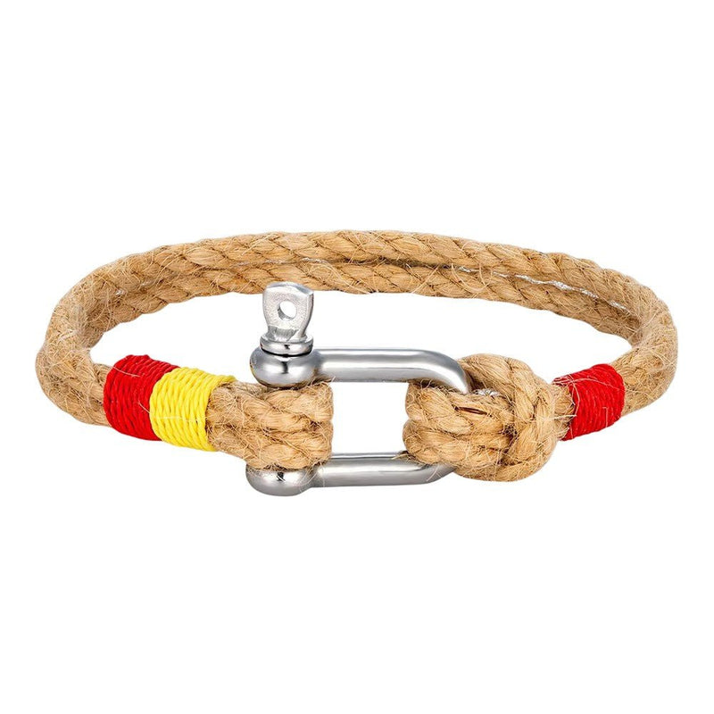 Flinn Carabiner Bracelet, Rope and Stainless Steel, Men's, National Flag Design