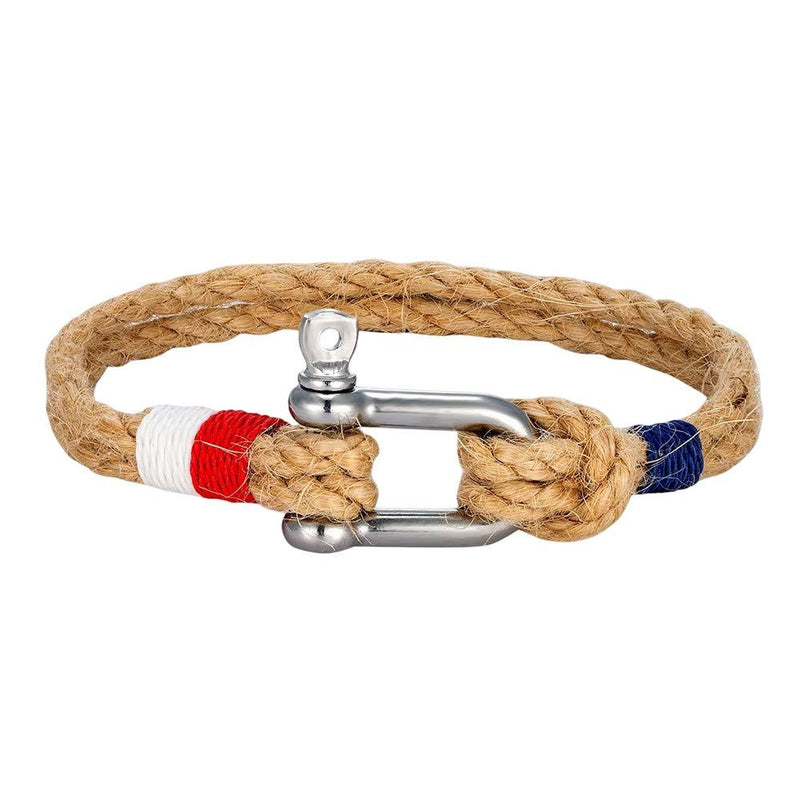 Flinn Carabiner Bracelet, Rope and Stainless Steel, Men's, National Flag Design