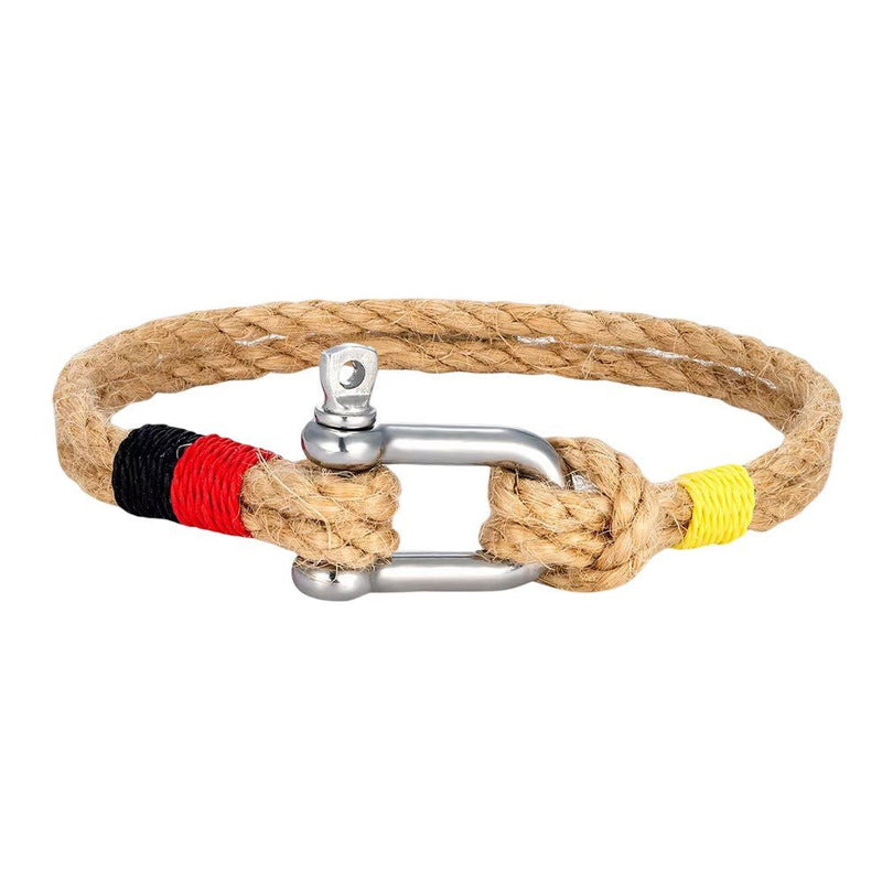 Flinn Carabiner Bracelet, Rope and Stainless Steel, Men's, National Flag Design