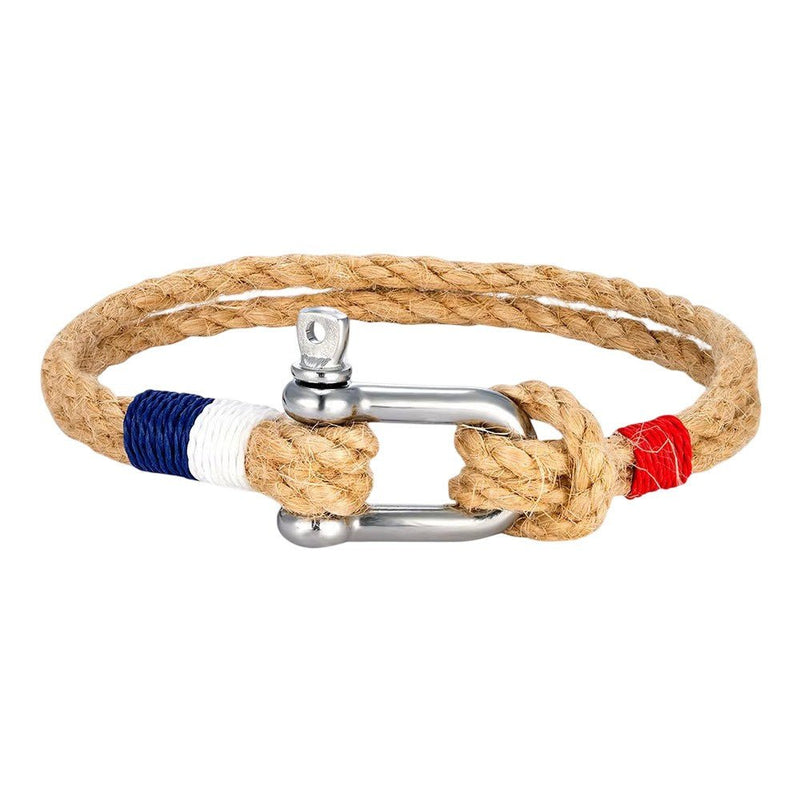 Flinn Carabiner Bracelet, Rope and Stainless Steel, Men's, National Flag Design