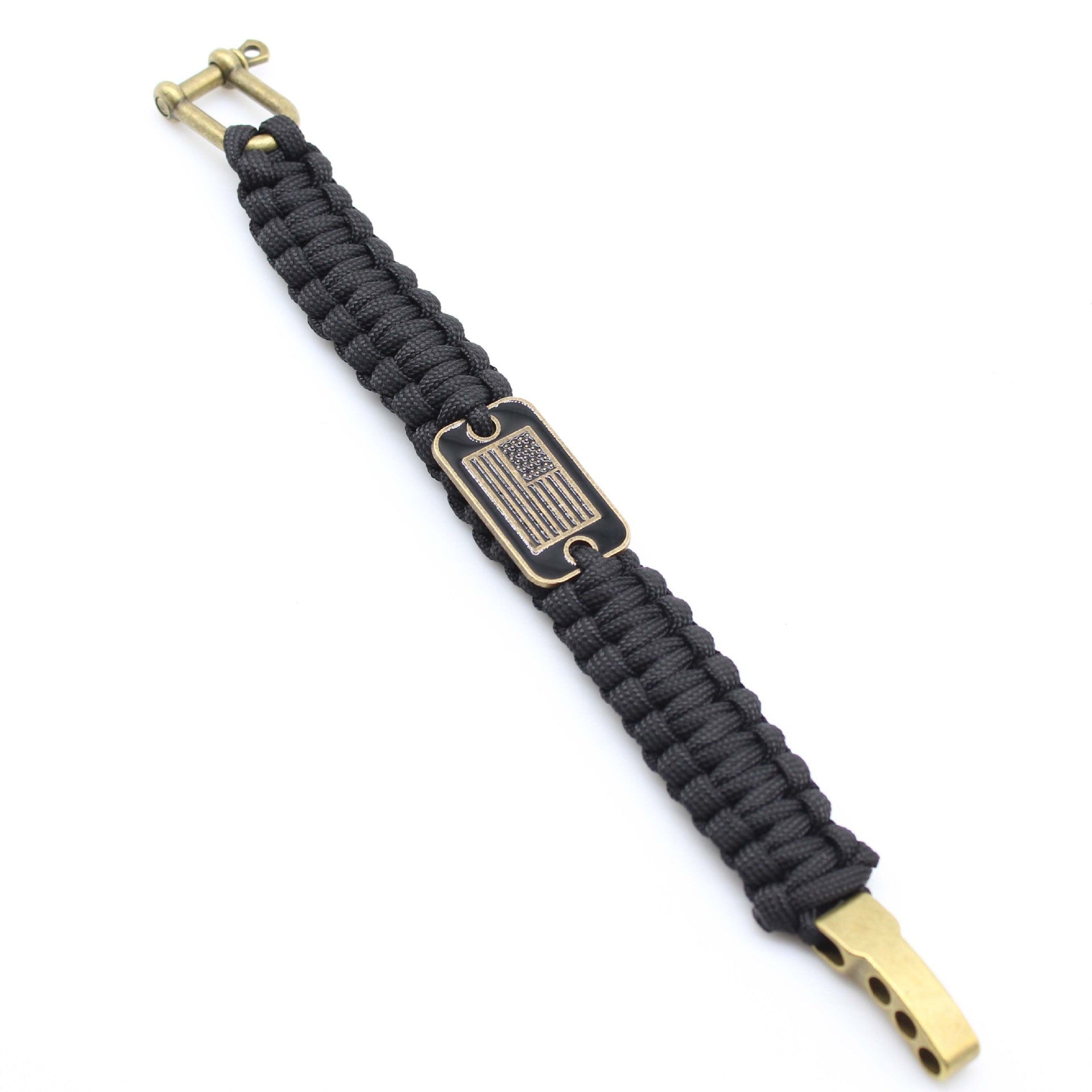 Bracelet mousqueton en paracorde, bracelet de survie pour randonnée et aventure, drapeau américain, modèle Wigum - La Boutique du Bracelet