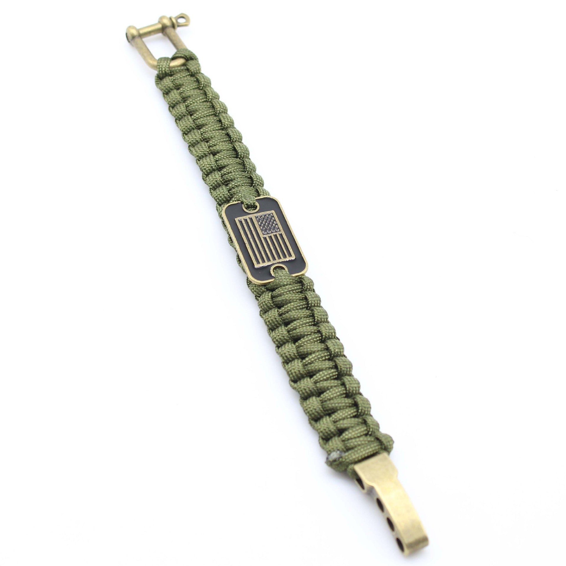 Bracelet mousqueton en paracorde, bracelet de survie pour randonnée et aventure, drapeau américain, modèle Wigum - La Boutique du Bracelet
