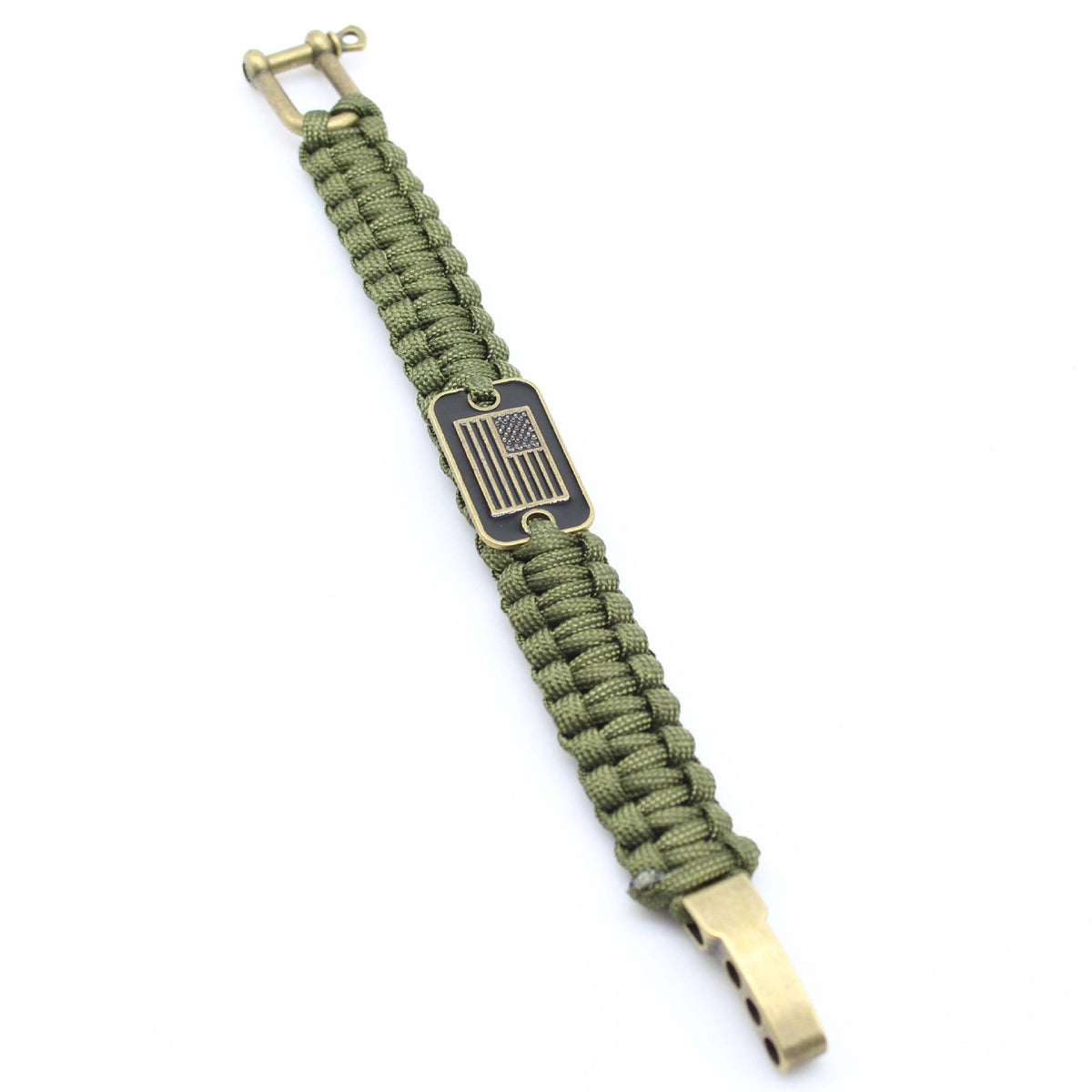 Bracelet mousqueton en paracorde, bracelet de survie pour randonnée et aventure, drapeau américain, modèle Wigum - La Boutique du Bracelet