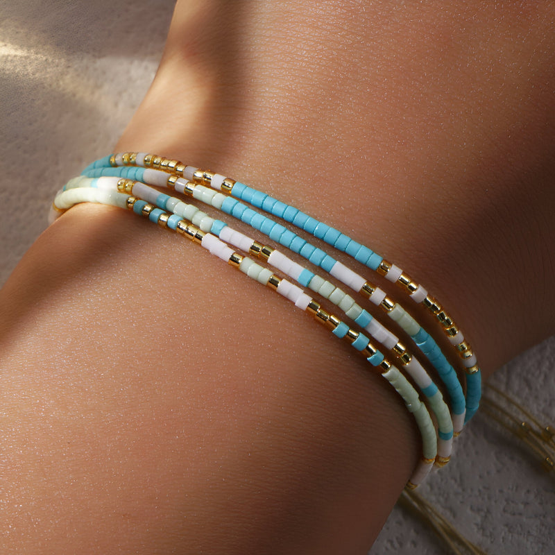 Bracelet multi-rangs en perles heishi, pour femme, modèle Wyna