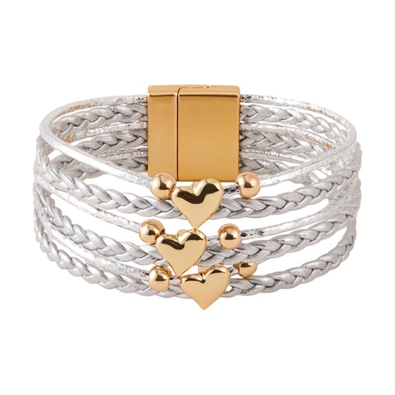 Bracelet multi - rangs, multiples cœurs, pour femme, modèle Vani - La Boutique du Bracelet
