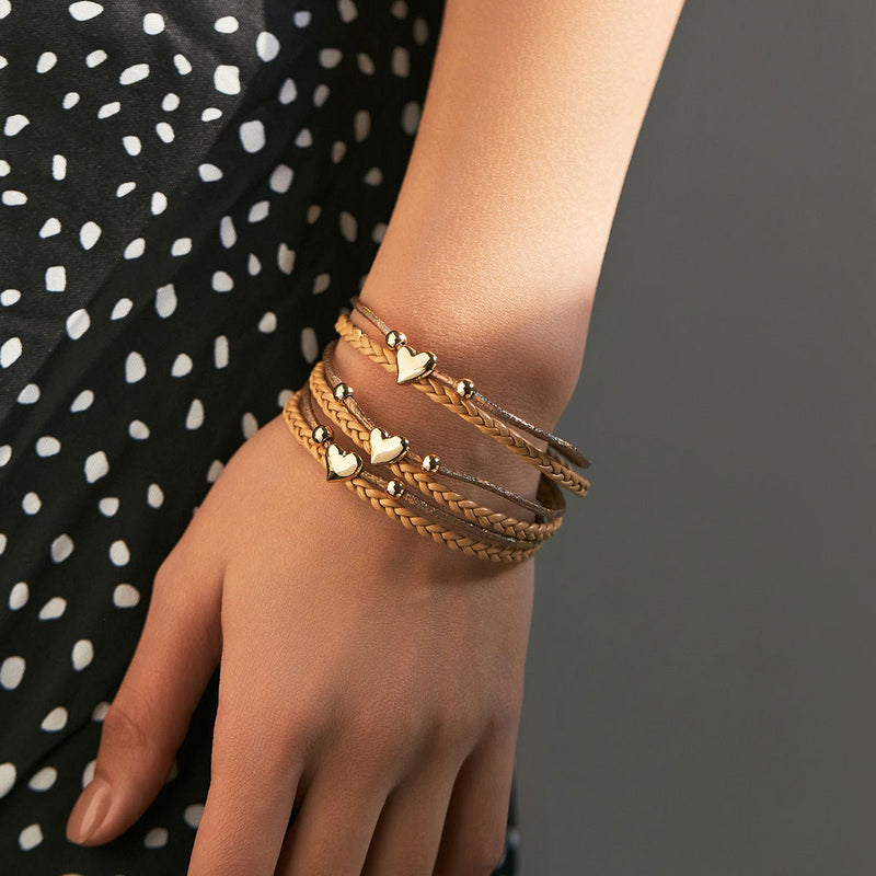 Pulsera de varias vueltas, varios corazones, para mujer, modelo Vani