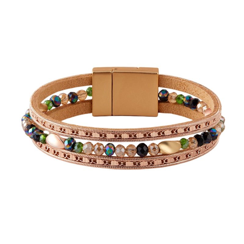 Bracelet multi - rangs, pierres de cristal scintillantes, pour femme, modèle Binou - La Boutique du Bracelet
