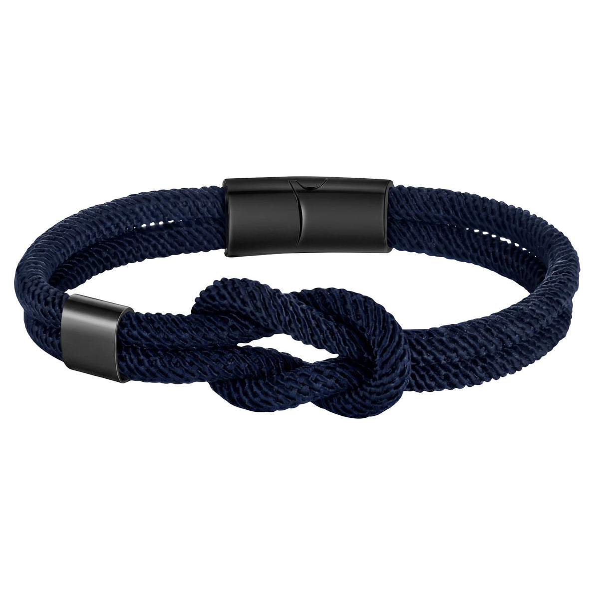 Marine knot nylon bracelet, stainless steel magnetic clasp, free personalized engraving, model Nono