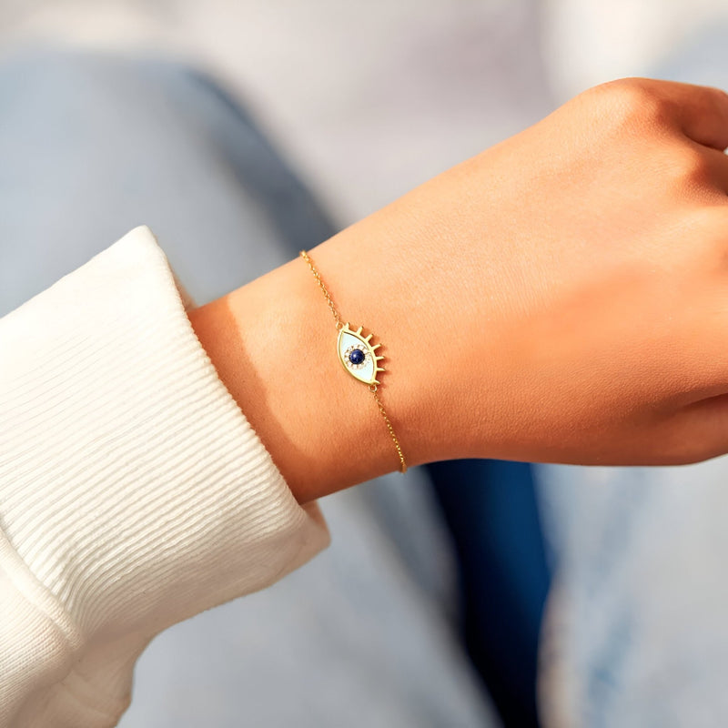 Pulsera ojo fijo, de plata de ley, para mujer, modelo Esmara