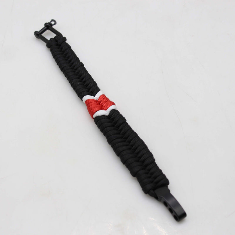Bracelet paracorde, style survie avec mousqueton noir, bracelet aventure et randonnée, solide, modèle Liroy - La Boutique du Bracelet