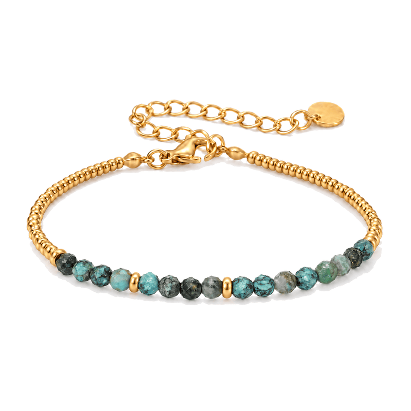 Packshot studio bracelet Dison Agate, vue frontale basse posée sur table, fond blanc pur — 9 octobre 2026