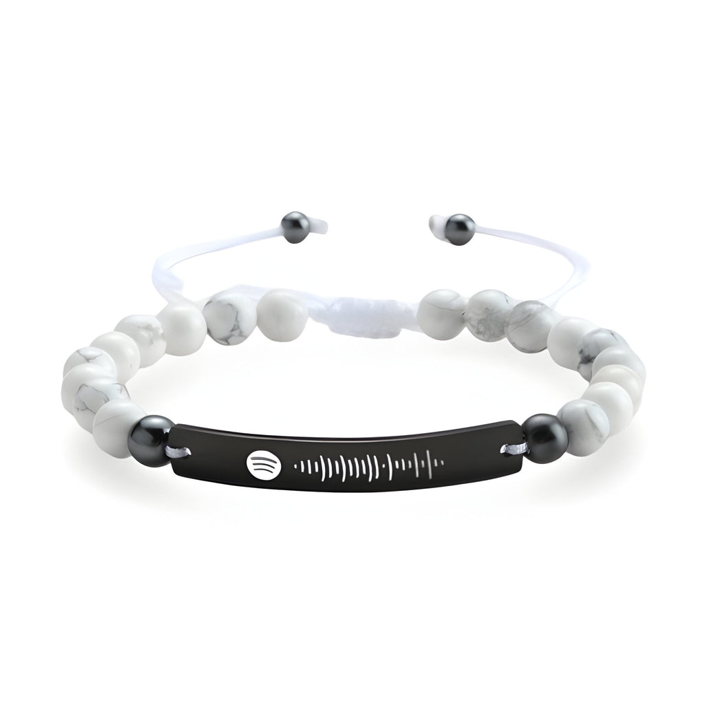 Bracelet personnalisé code Spotify, en pierres naturelles, modèle Térique - La Boutique du Bracelet