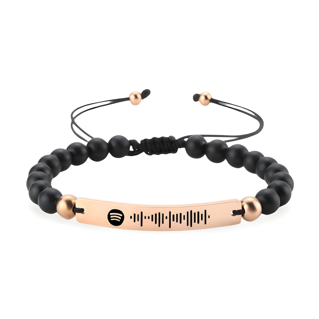 Bracelet personnalisé code Spotify, en pierres naturelles, modèle Térique - La Boutique du Bracelet