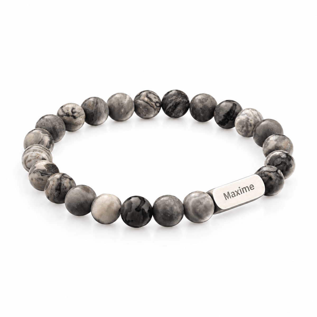 Packshot studio bracelet Zohar Jaspe picasso, vue de face sur fond blanc. — gravure source restaurée 8 octobre 2026