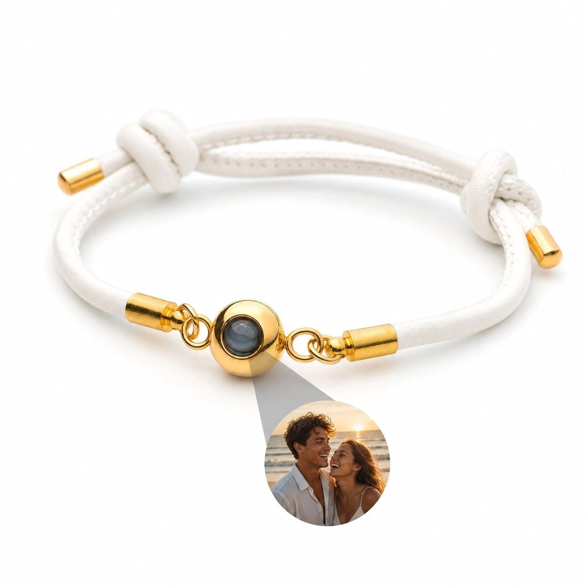 Personalisierbares Fotoband, geflochtenes Band mit Medaillon-Projektor, Modell Lucho