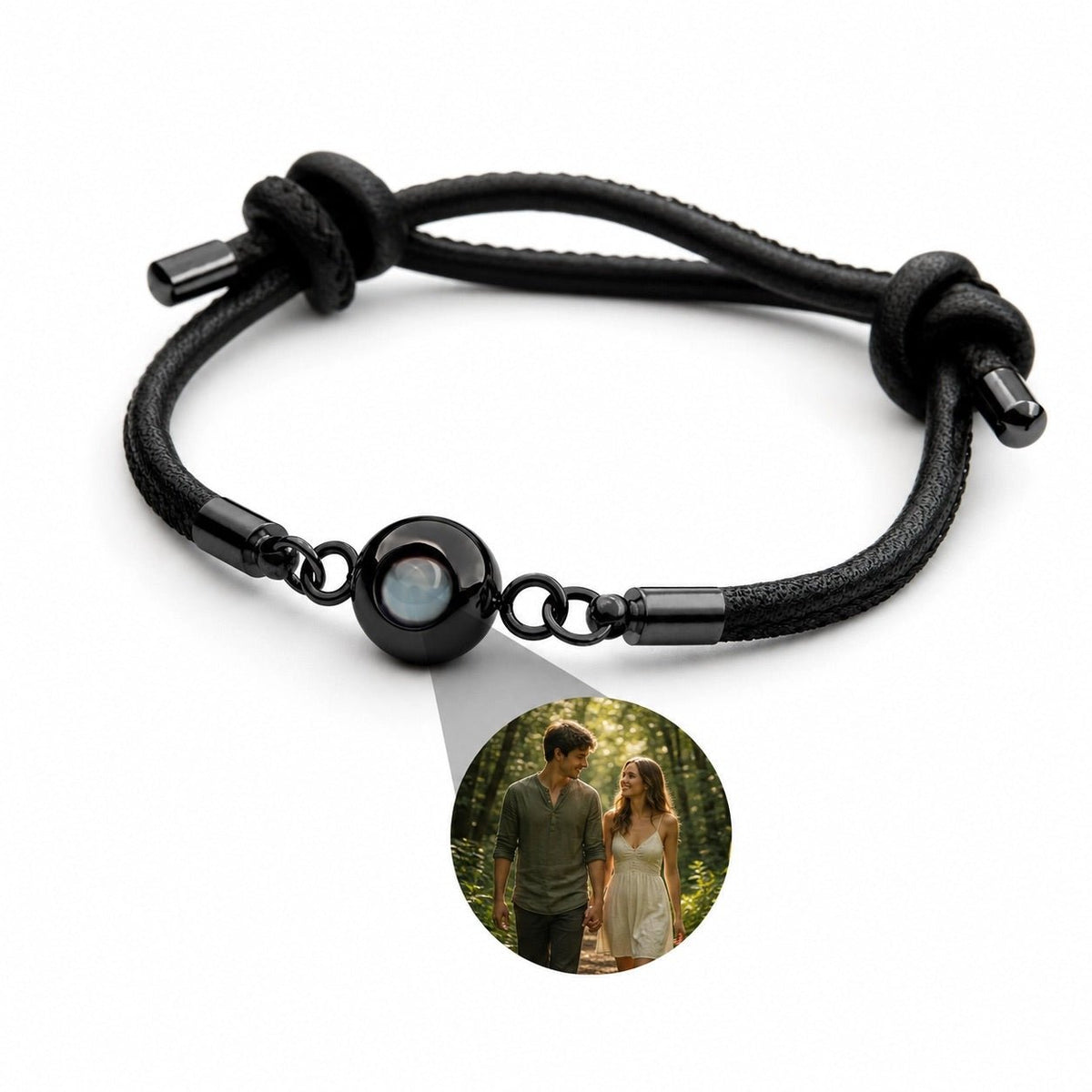 Personalisierbares Fotoband, geflochtenes Band mit Medaillon-Projektor, Modell Lucho