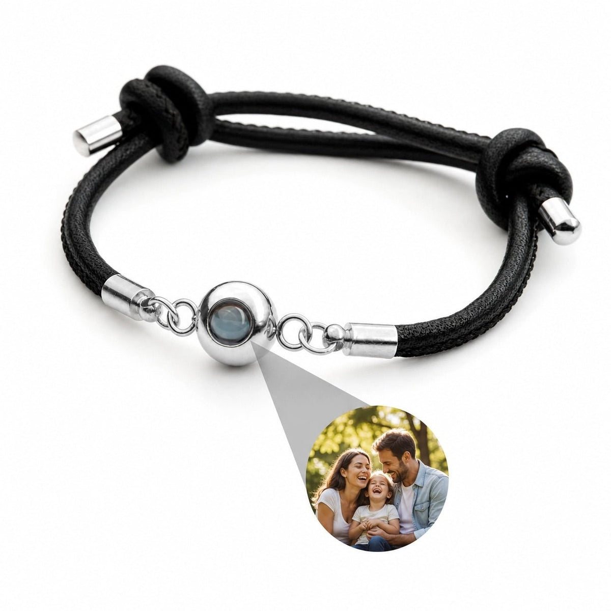 Personalisierbares Fotoband, geflochtenes Band mit Medaillon-Projektor, Modell Lucho