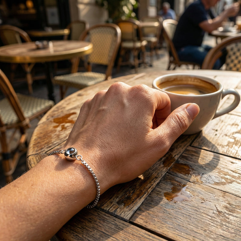 Bracelet photo personnalisé, en titane, modèle Nayara