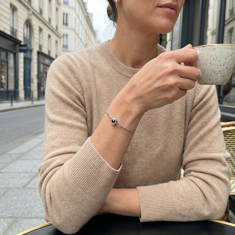 Bracelet photo personnalisé, en titane, modèle Nayara