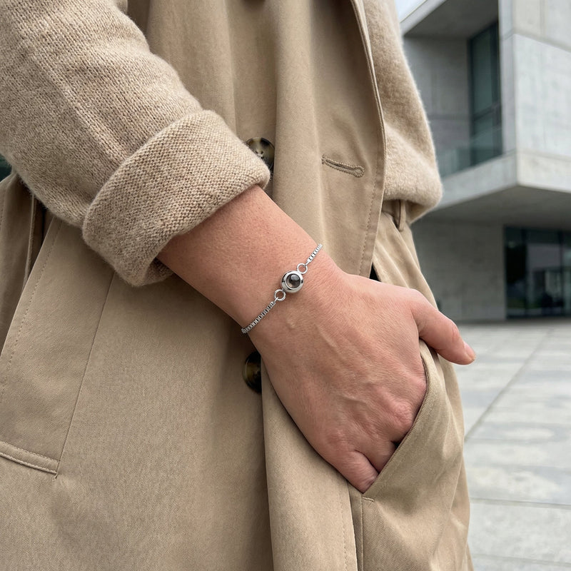 Bracelet photo personnalisé, en titane, modèle Nayara