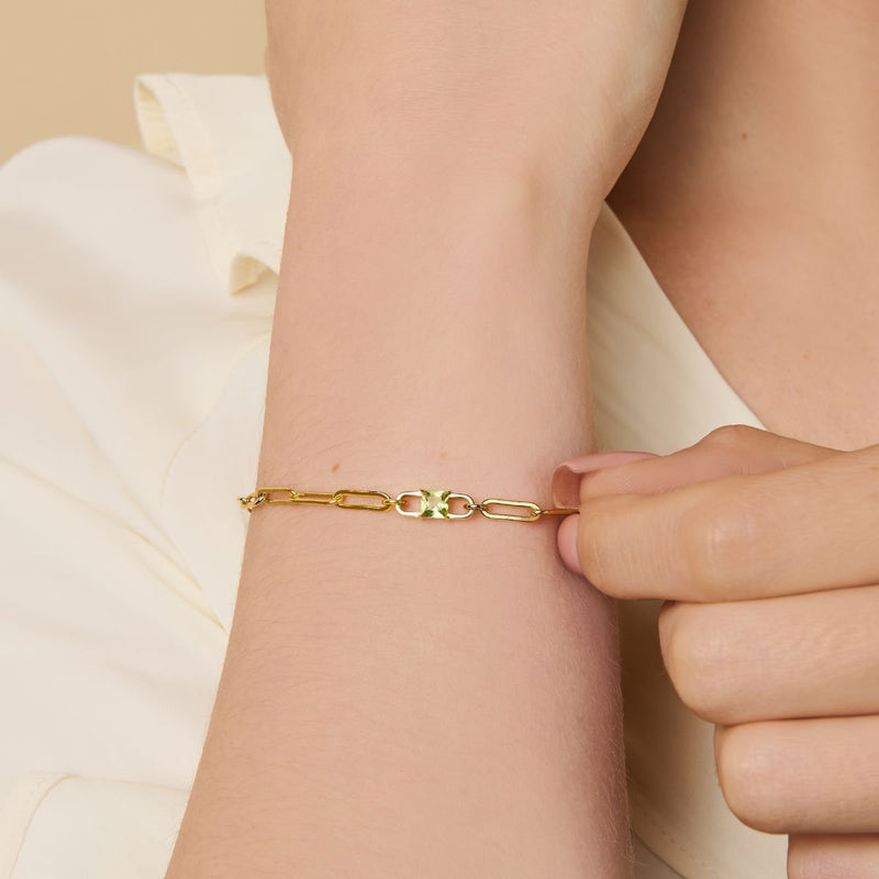 Pulsera con piedra de nacimiento, de titanio, fina, estilo moderno, modelo Jumy