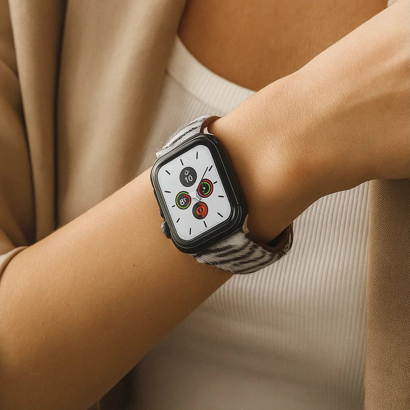 Pulsera para Apple Watch, de cuero con estampado de cebra, estilo salvaje, modelo Zaya