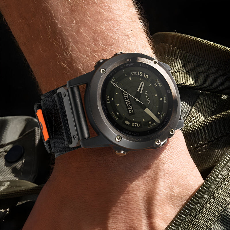 Pulsera para reloj inteligente, de nailon resistente, con cierre de velcro táctico, compatible con relojes Garmin Quick Fit, modelo Léno