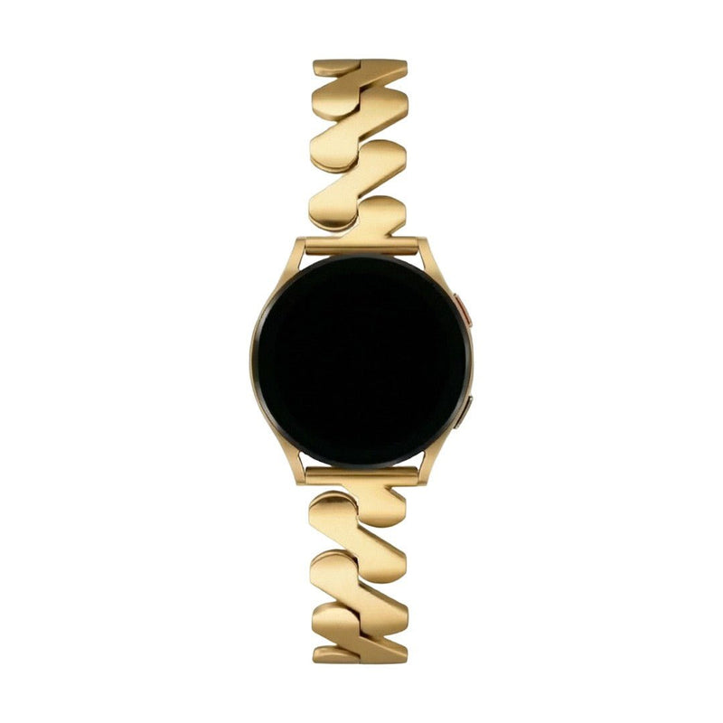 Armband für Smartwatch, gewellter Stahl und Spiralglieder, modernes Aussehen für Samsung-Uhr, Ice Watch, Garmin, Modell Ezelea