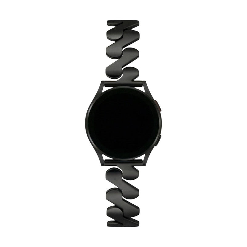 Armband für Smartwatch, gewellter Stahl und Spiralglieder, modernes Aussehen für Samsung-Uhr, Ice Watch, Garmin, Modell Ezelea