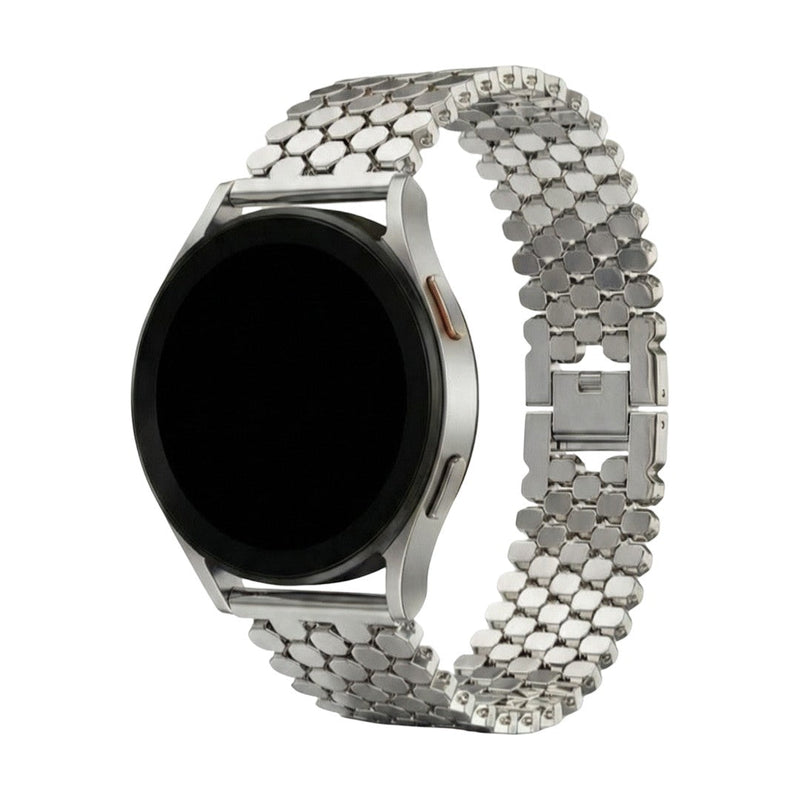 Armband für Smartwatch, Metalllegierung im Wabenmuster, modernes Aussehen für Samsung-Uhr, Ice Watch, Garmin, Modell Yizda