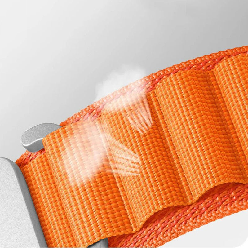 Bracelet en nylon orange avec boucle à crochet en acier inoxydable pour Huawei Watch.