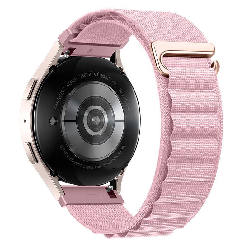 Bracelet résistant en nylon et acier Inoxydable, boucle à crochet, pour Samsung Galaxy Watch, modèle Orven - La Boutique du Bracelet