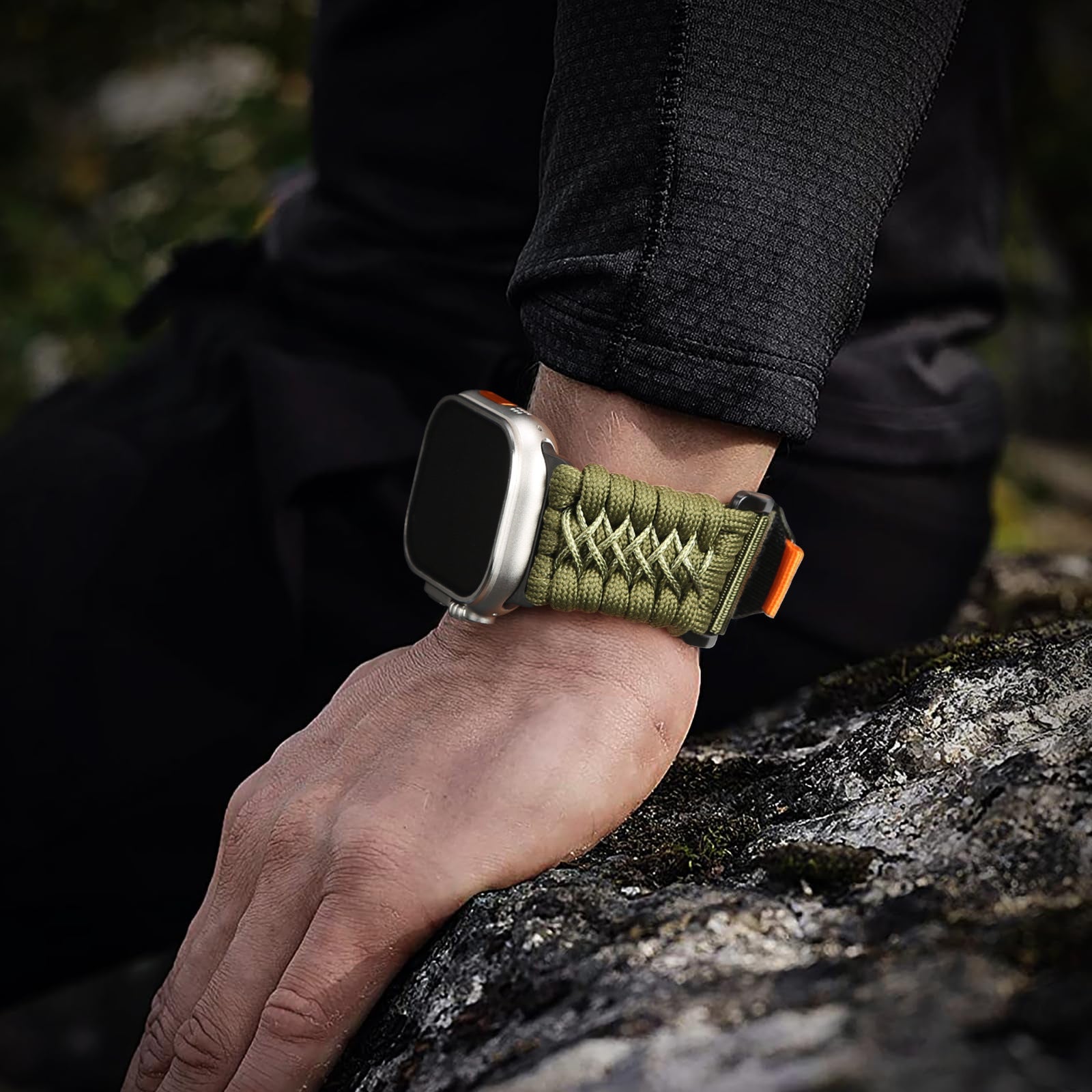 Bracelet Sport Edition en nylon résistant pour Apple Watch avec fermeture velcro, drapeau américain, modèle Colt - La Boutique du Bracelet