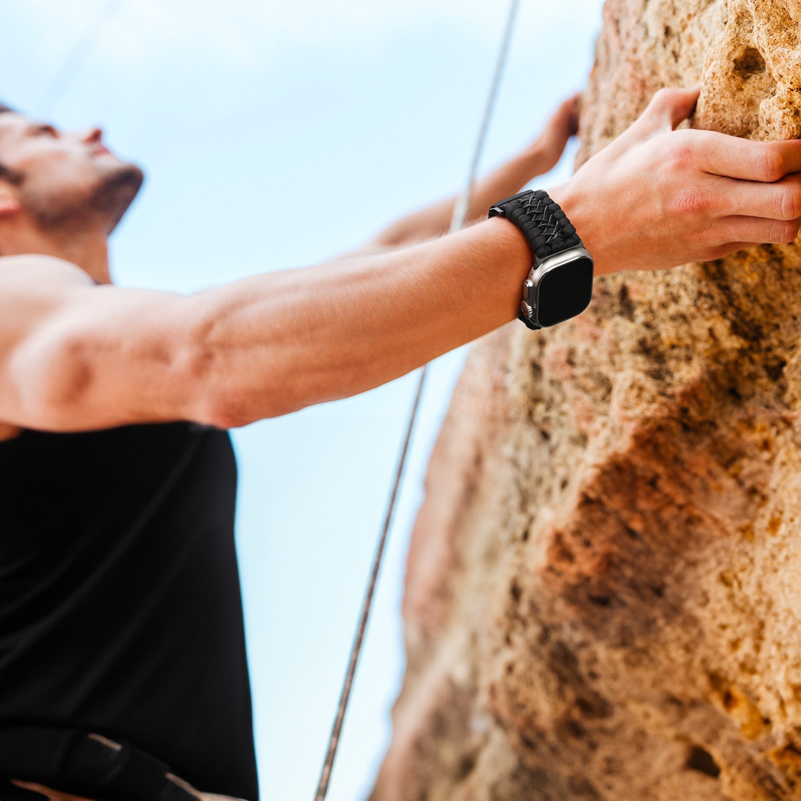 Bracelet Sport Edition en nylon résistant pour Apple Watch avec fermeture velcro, drapeau américain, modèle Colt - La Boutique du Bracelet