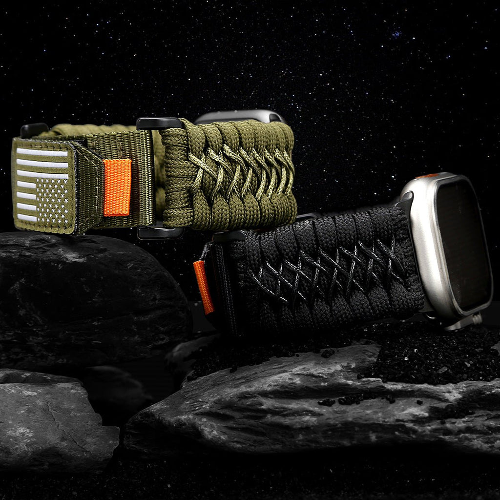 Bracelet Sport Edition en nylon résistant pour Apple Watch avec fermeture velcro, drapeau américain, modèle Colt - La Boutique du Bracelet