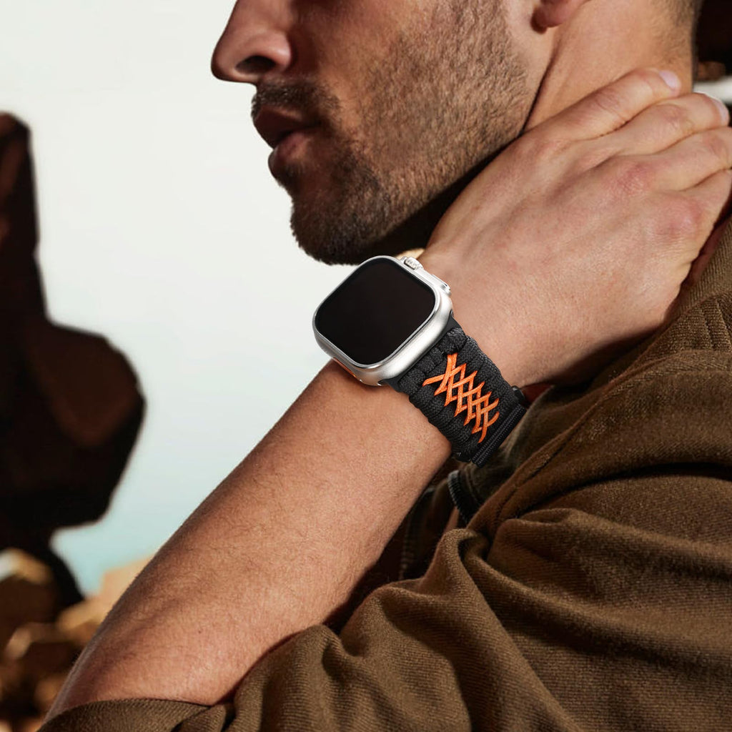 Bracelet Sport Edition en nylon résistant pour Apple Watch avec fermeture velcro, drapeau américain, modèle Colt - La Boutique du Bracelet