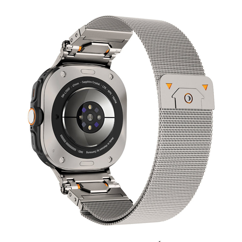 Bracelet tactique en métal, pour montre connectée, fermoir magnétique, pour Samsung Galaxy Watch Ultra et 8, modèle Anklis - La Boutique du Bracelet