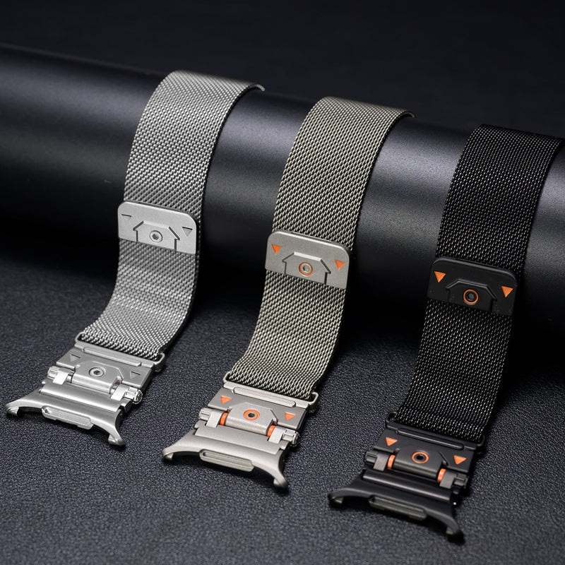 Bracelet tactique en métal, pour montre connectée, fermoir magnétique, pour Samsung Galaxy Watch Ultra et 8, modèle Anklis - La Boutique du Bracelet