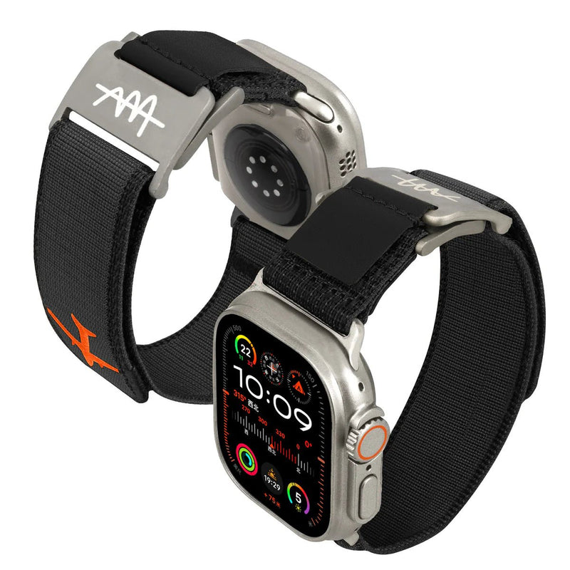 Bracelet tactique noir ajustable en nylon résistant avec boucle magnétique pour Apple Watch</assistant_DIALOG_TITLE.
