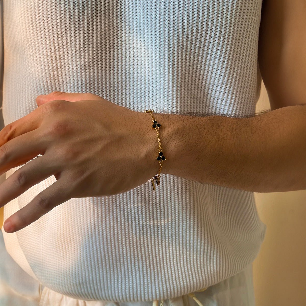 Bracelet trèfle à 3 feuilles, style chic et habillé, homme moderne et tendance, modèle Rapha - La Boutique du Bracelet
